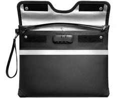 Hurtel OTN-38 RFID Fireproof Document Bag with Combination Lock 37.5 x 29.5 cm - Juodas