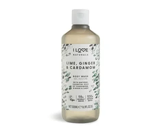 „I Love Naturals Collection“ veganiškas laimo, imbiero ir kardamono drėkinamasis dušo želė visiems odos tipams, 500 ml