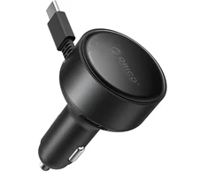 Automobilinis įkroviklis Orico FC-60-2C 60 W su USB-C įtraukiamu laidu, juodas