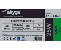Maitinimo šaltinis Akyga 8.5-14V 2A 25W