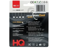 IMRO memory card Micro SD 16GB 100MB/s class 10 UHS I su adapteriu SD