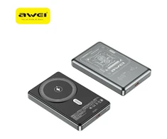 Induction powerbank Awei PA-31 10000mAh MagSafe pilkos spalvos