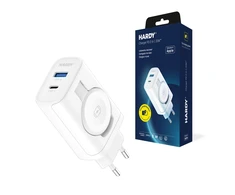3Mk apsauginis indukcinis tinklo įkroviklis 3mk HARDY įkroviklis PD 2in1 33W USB-C USB-A - baltas