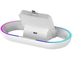 iPega P5P02 įkroviklio dokas su RGB, skirtas Playstation Portal nuotolinio grotuvo baltos spalvos