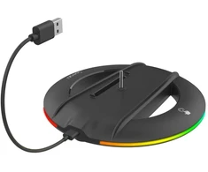 iPega P5S025SH vertikalus stovas su RGB apšvietimu, skirtas PS5 Slim/PS5 Pro, juodas