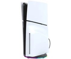 iPega P5S025SH vertikalus stovas su RGB apšvietimu, skirtas PS5 Slim/PS5 Pro, juodas