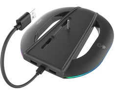iPega P5S035SAH vertikalus stovas (2xUSB-A) su RGB, skirtas PS5 Slim / PS5 Pro Juodas