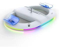Ausinės iPega P5S045 vertikalus įkrovimo stovas su RGB, skirtas PS5/PS5 Slim Baltas