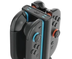 „iPega SW2051“ įkroviklio stotelė su RGB šviesa, skirta „JoyCon“ valdikliams, „Nintendo Switch 2“, juoda
