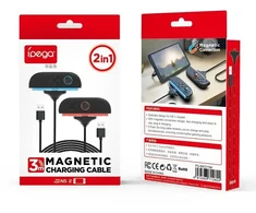 „iPega SW2119A“ įkrovimo laidas (3 m, 2 vnt.), skirtas „JoyCon“ valdikliui „Nintendo Switch 2“, raudonas/mėlynas