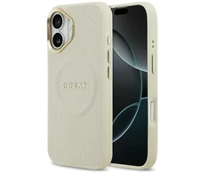 Dėklas Guess Peony Hot Stamp MagSafe skirtas Apple iPhone 17 beige