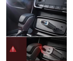 Joyroom JR-CCL07 3-in-1 Car Charger su Built-in Retractable kabelis – pilkos spalvos