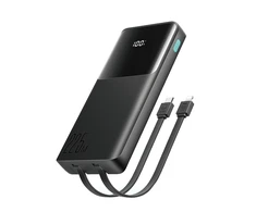 Joyroom JR-PBF19 22.5W 10000mAh Powerbank with Two Built-in Cables – juodos spalvos