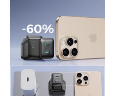 Joyroom JR-TCG17 45W 2 x USB-C laidinis įkroviklis (UK plug) – juodos spalvos
