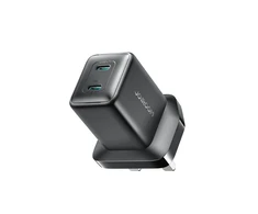 Joyroom JR-TCG17 45W 2 x USB-C laidinis įkroviklis (UK plug) – juodos spalvos