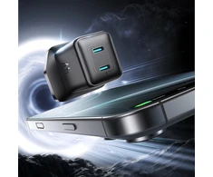 Joyroom JR-TCG17 45W 2 x USB-C laidinis įkroviklis (UK plug) – juodos spalvos