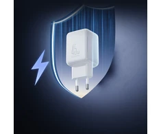 Joyroom JR-TCL05 45W GaN Wall Charger with Cable Organizer – baltos spalvos