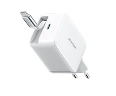 Joyroom JR-TCL06 67W GaN laidinis įkroviklis su Built-in Retractable USB-C kabeliu – baltos spalvos