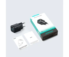 Joyroom JR-TG7 33W USB-A + USB-C sieninis įkroviklis su 30W USB-C - Lightning 1m laidu - juodas
