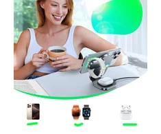 Joyroom JR-W17 Qi 3 viename belaidis indukcinis įkroviklis - Juodas