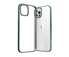 Joyroom New Beautiful Series ultra plonas with electroplated frame iPhone 12 Pro Max dėklas telefonui žalios spalvos (JR-BP796)