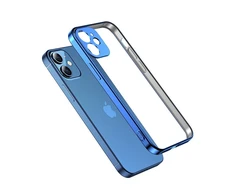 Joyroom New Beauty Series ultra plonas with electroplated frame iPhone 12 Pro Max dark-dėklas telefonui mėlynos spalvos (JR-BP744)