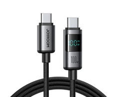 Joyroom S-A16 Pro Prism Series 100W USB-C kabelis – USB-C su Digital Ekranas 1.2m – juodos spalvos