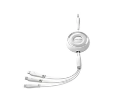 3in1 Joyroom Spalvingas USB į USB-C/Lightning/Micro USB laidas 3.5A, 1m (baltas)