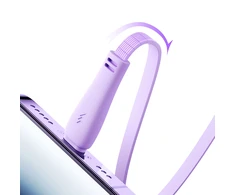 3 viename Joyroom Spalvingas USB į USB-C / Lightning / Micro USB laidas 3.5 A, 1 m (violetinė)
