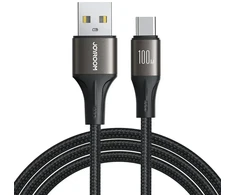 Joyroom SA25-AC6 duomenų perdavimo ir įkrovimo kabelis | USB-A į USB-C | 100 W | 1,2 m | juodas