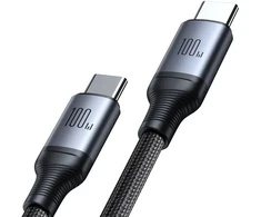 Joyroom Speedy Series SA21-1T2 duomenų perdavimo ir įkrovimo kabelis | USB-C į USB-C | 100 W | 1,5 m | juodas