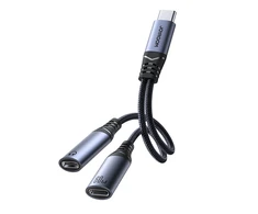 Garso adapteris du viename Joyroom SY-C03 Type-C į Dual Type-C (juodas)