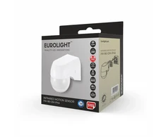 Judesio daviklis, PIR, 12m 800W 180° IP20 sieninis Eurolight