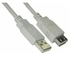 Kabelis Brackton USB Male - USB Female 2m Baltas