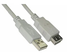 Kabelis Brackton USB Male - USB Female 2m Baltas