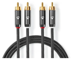 „Nedis“ stereo garso kabelis 2x RCA (M) - 2x RCA (M) 1,00 m ilgio