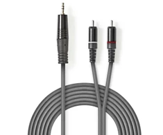 Nedis Stereo Audio kabelis jack 3.5 mm (M) - 2x RCA (M) 1.50 m tmavě pilka