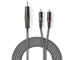Nedis Stereo Audio kabelis jack 3.5 mm (M) - 2x RCA (M) 3.00 m tmavě pilka