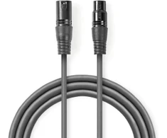 „Nedis DMX“ jungties mažinimo kabelis XLR 3 kontaktų (M) - XLR 3 kontaktų (F) 1,00 m tamsiai mėlynas