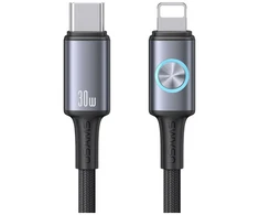 Kabelis USAMS Huan Series SJ753 30W USB-C į Lightning 1,2 m, tamsinti