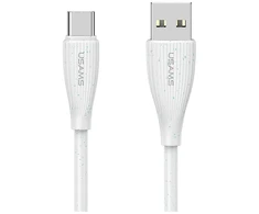 Kabelis USAMS Žalias Series SJ714 18W 3A USB-A į USB-C 1m baltos spalvos