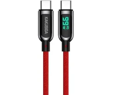 KAKUSIGA KSC-599 duomenų perdavimo ir įkrovimo laidas | USB-C į USB-C | 100 W | su LED ekranu | 1,2 m | raudonas