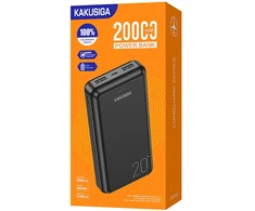 KAKUSIGA KSC-881 external battery (powerbank) | 20000 mAh | 15W | USB-A, Micro USB, USB-C | juodas
