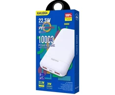 KAKUSIGA KSC-887 external battery (powerbank) | 10000 mAh | 22.5W | USB-A, USB-C | baltas