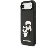 Karl Lagerfeld 3D Rubber Karl and Choupette dėklas skirtas iPhone Air juodos spalvos