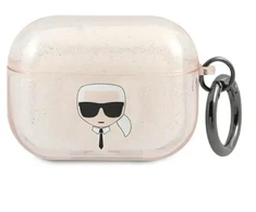 Apple AirPods Pro ausinių dėklas Karl Lagerfeld Glitter Karl`s Head (KLAPUKHGD) aukso spalvos