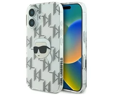 Dėklas Karl Lagerfeld case for iPhone 16 6,1" KLHCP16SHKLPKHT transparent Hard IML Karl Head Electroplated