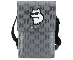 Karl Lagerfeld Case KLWBSAKHPCG rankinė - sidabrinė Saffiano monograma