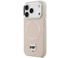 Dėklas Karl Lagerfeld Choupette Pin MagSafe Case for iPhone 17 Pro Max Rožinė