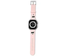 Karl Lagerfeld 3D guminis Karl&amp;Choupette galvų išmaniojo laikrodžio dirželis, skirtas Apple Watch (38/40/41 mm) | Silikonas | rožinė